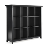 Simpli-Home Acadian handcrafted cube storage organizer with multiple compartments for versatile home organization.