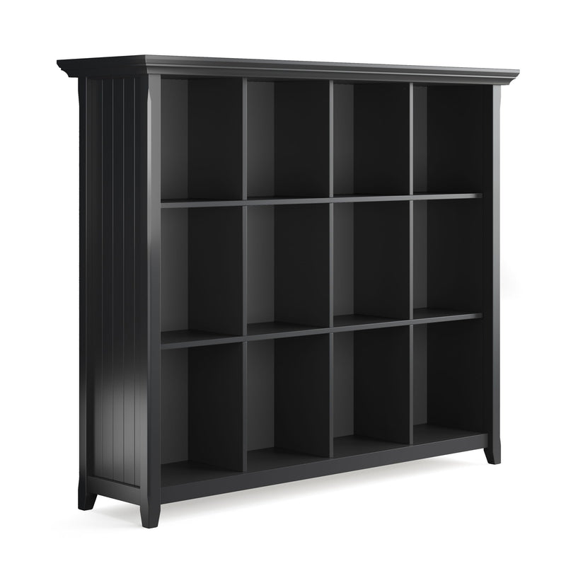 Simpli-Home Acadian handcrafted cube storage organizer with multiple compartments for versatile home organization.