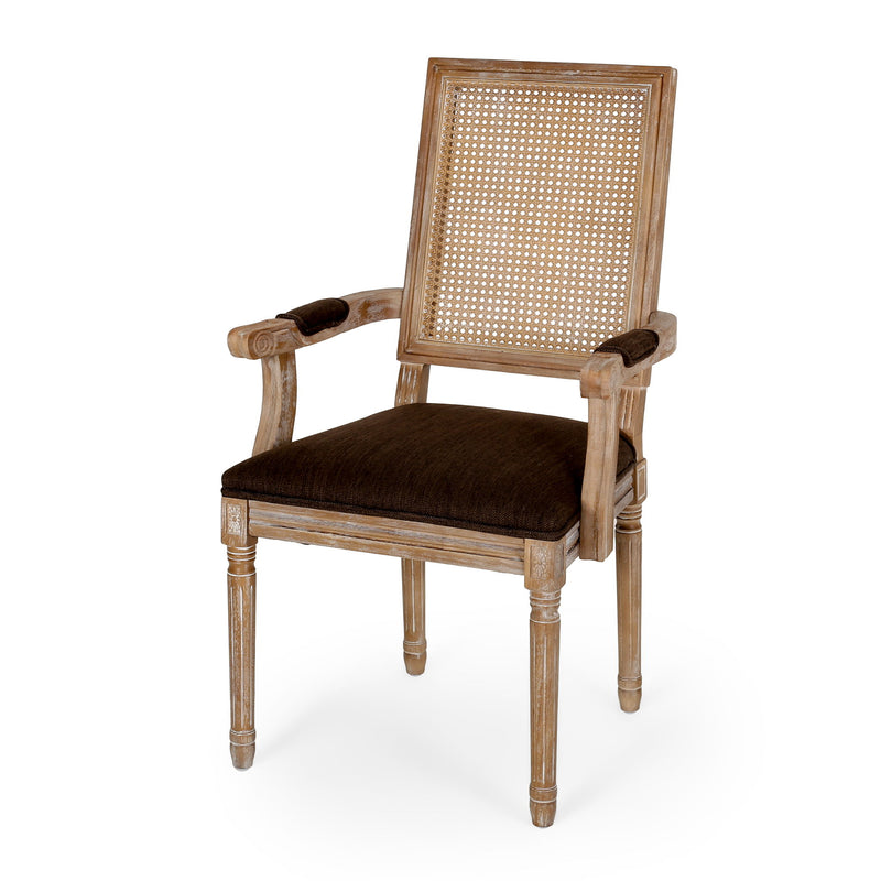 Elegant French Country Style Dining Chair With Cane Backrest - R&R Furniture Gallery (Fountain Valley, CA)