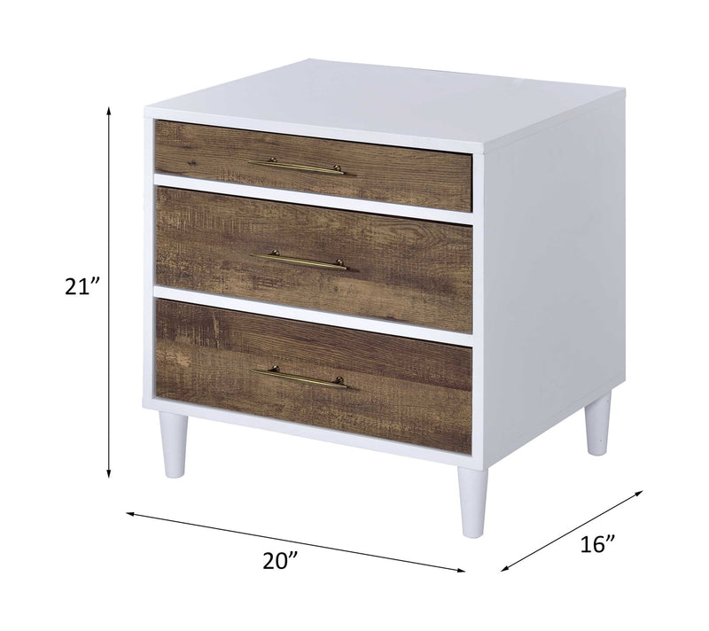 Lurel - Accent Table - White & Weathered Oak - R&R Furniture Gallery (Fountain Valley, CA)