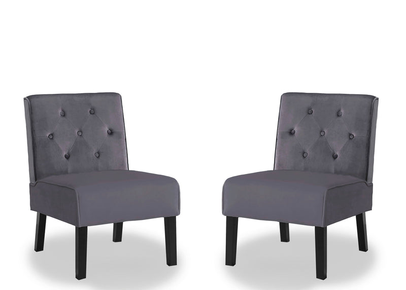 Reese - Living Room Armless Button Tufted Pattern Accent Chair (Set of 2) - R&R Furniture Gallery (Fountain Valley, CA)