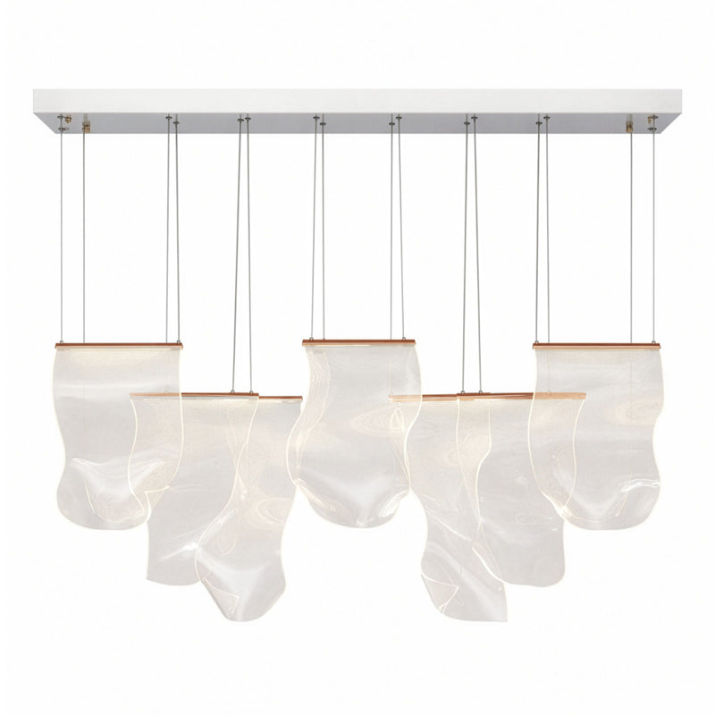 Michael Amini Lighting - Sheer Waves 8-Light Modern LED Chandelier - Rose Gold