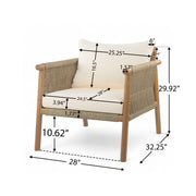 Modern Outdoor Woven Lounge Chair With Solid Frame And Cushions - R&R Furniture Gallery (Fountain Valley, CA)
