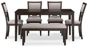 Langwest - Dining Room Table Set (Set of 6) - Brown - R&R Furniture Gallery (Fountain Valley, CA)
