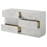 Esther - Dresser - White / Silver - R&R Furniture Gallery (Fountain Valley, CA)