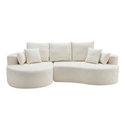2 Piece Fabric Cloud Curved Sectional Sofa With Chaise For Living Room - R&R Furniture Gallery (Fountain Valley, CA)