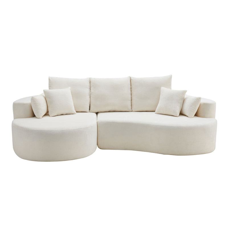 2 Piece Fabric Cloud Curved Sectional Sofa With Chaise For Living Room - R&R Furniture Gallery (Fountain Valley, CA)