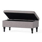 Dean - Fabric Storage Wide Tufted Rectangle Ottoman - Gray - R&R Furniture Gallery (Fountain Valley, CA)