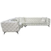 Atronia - Sectional Sofa With 4 Pillows - Beige Fabric - R&R Furniture Gallery (Fountain Valley, CA)