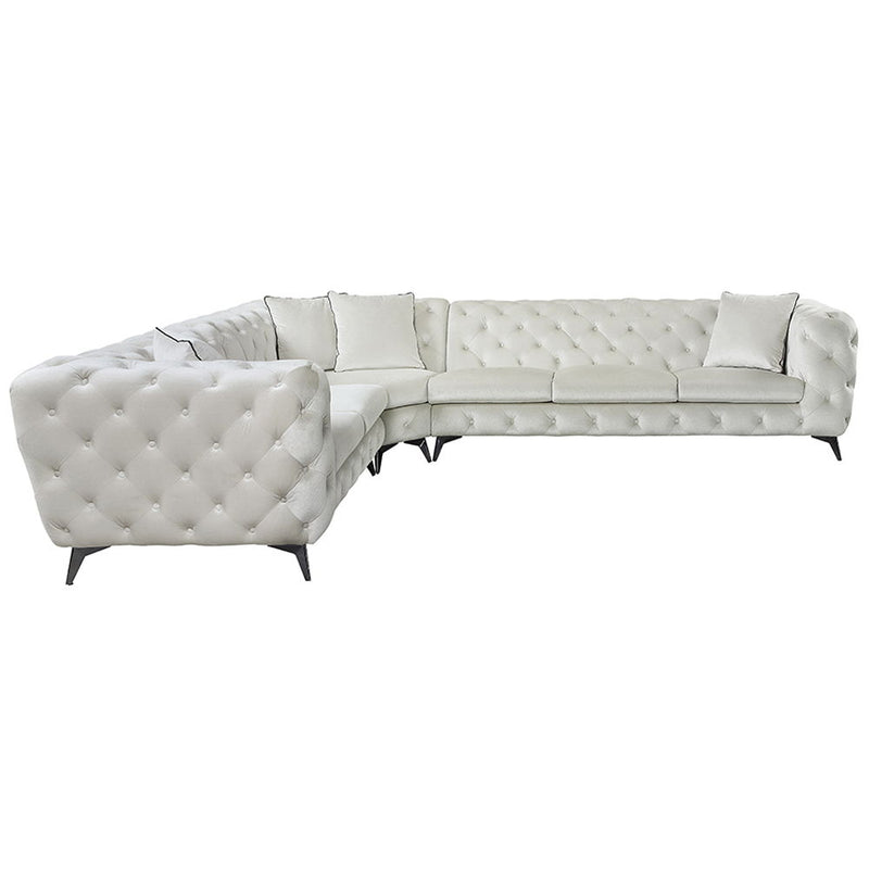 Atronia - Sectional Sofa With 4 Pillows - Beige Fabric - R&R Furniture Gallery (Fountain Valley, CA)