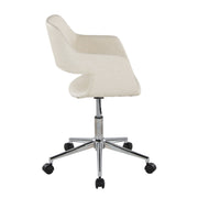 Lumi Source Margarite contemporary office task chair with cushioned seat and backrest, black fabric, and adjustable height for desk use.