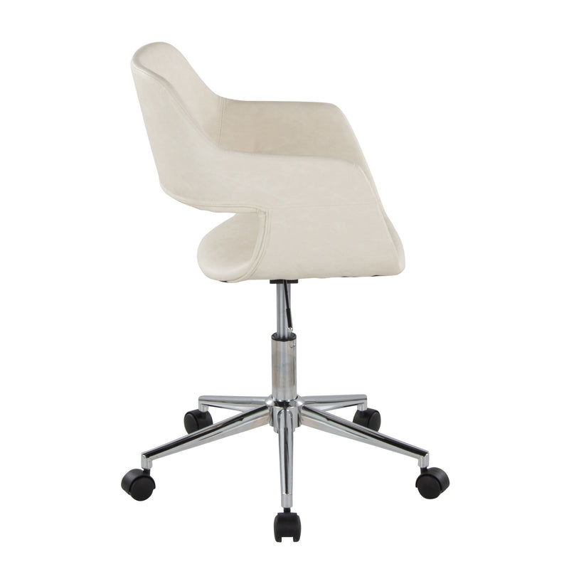 Lumi Source Margarite contemporary office task chair with cushioned seat and backrest, black fabric, and adjustable height for desk use.