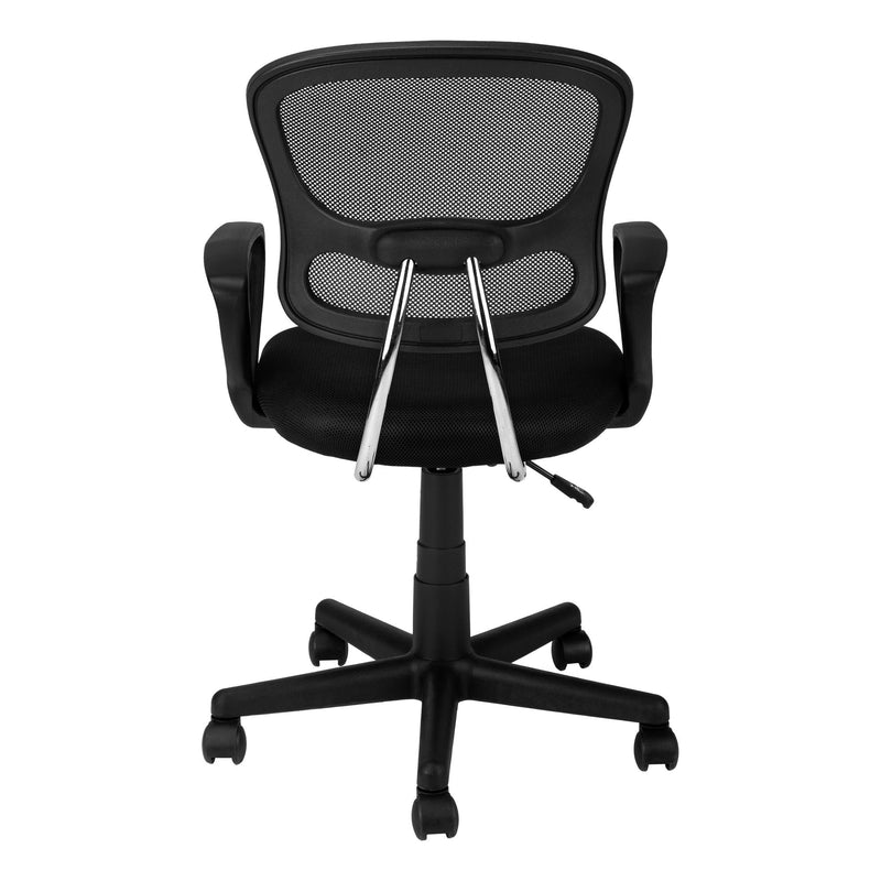 Office Chair, Adjustable Height, Swivel, Ergonomic, Armrests, Mesh, Contemporary / Modern - Black - R&R Furniture Gallery (Fountain Valley, CA)