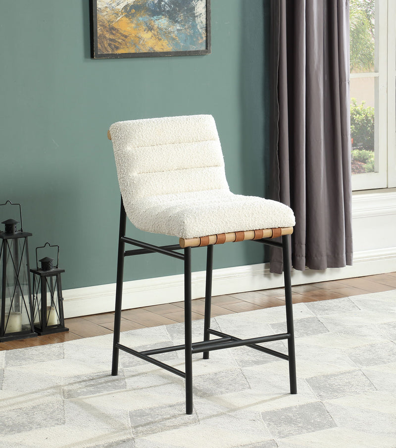 Lahni - 17" Boucle Fabric Counter Height Chair - R&R Furniture Gallery (Fountain Valley, CA)