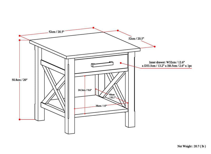 Kitchener - End Table - Medium Saddle Brown - R&R Furniture Gallery (Fountain Valley, CA)