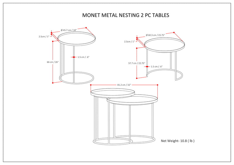 Monet - Metal Table - R&R Furniture Gallery (Fountain Valley, CA)