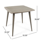 Modern indoor square dining table by Noble House featuring acacia wood and toothpick leg design for contemporary style.