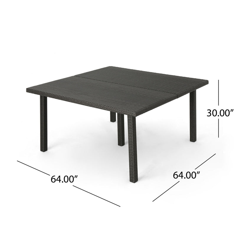 Outdoor Square Rattan Wicker Dining Table - Gray - R&R Furniture Gallery (Fountain Valley, CA)