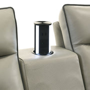 Jayke - Power Motion Sectional Sofa - Light Gray Top Grain Leather Match - R&R Furniture Gallery (Fountain Valley, CA)