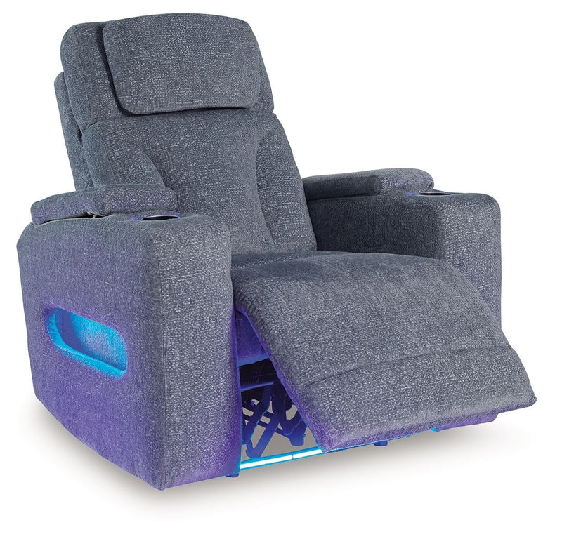 Studio Cave - Power Recliner - Steel - R&R Furniture Gallery (Fountain Valley, CA)