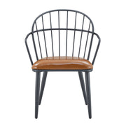 Industrial Inspired Upholstered Dining Chair Set With Metal Legs (Set of 2) - Brown - R&R Furniture Gallery (Fountain Valley, CA)