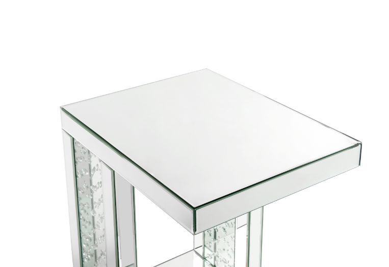 Nysa - 24" Accent Table - Mirrored & Faux Crystals Inlay - R&R Furniture Gallery (Fountain Valley, CA)