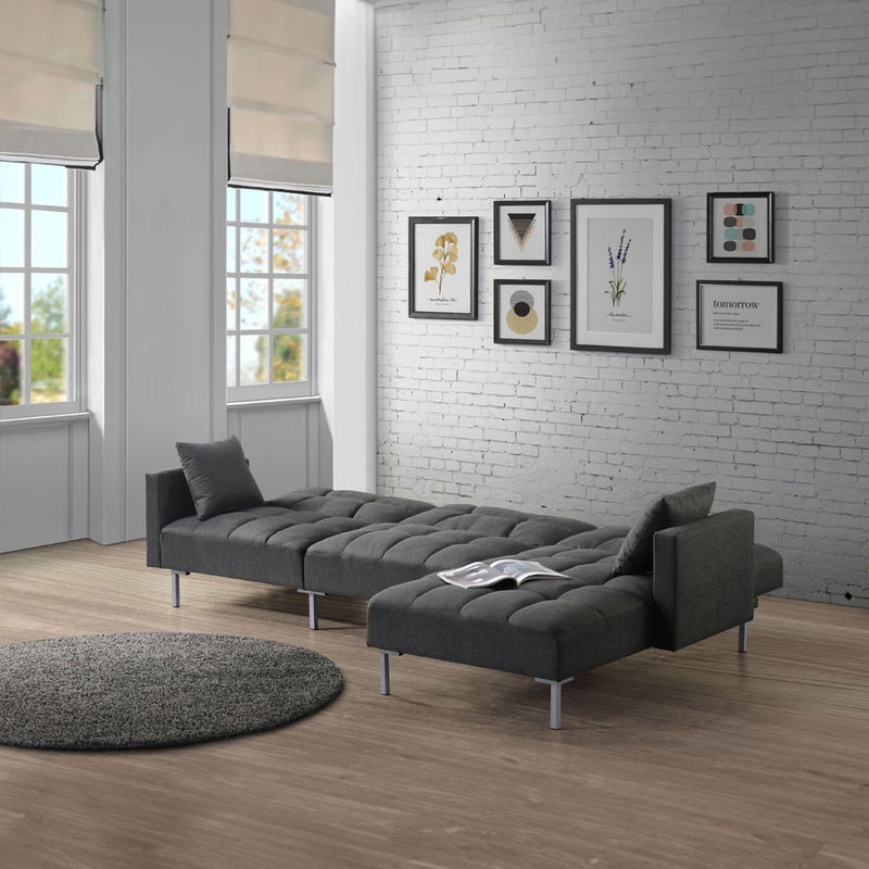 Duzzy - Sectional Sofa - Dark Gray Fabric - R&R Furniture Gallery (Fountain Valley, CA)