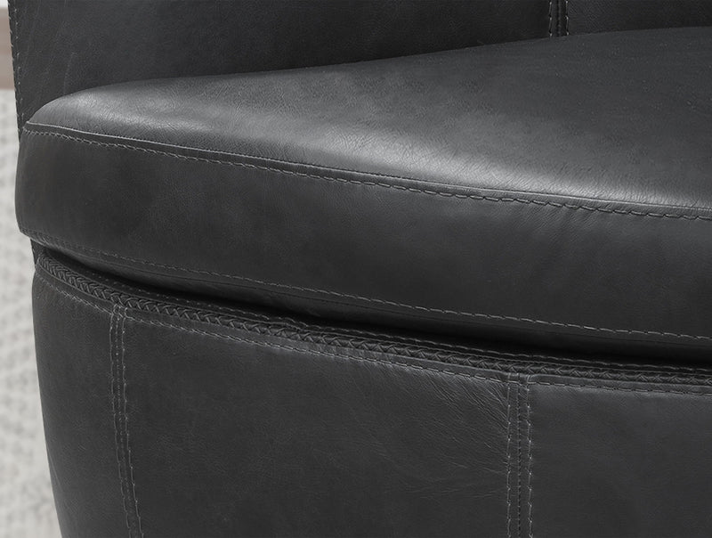 Barolo - 100% Italian Leather Swivel Club Chair (Set of 2)