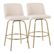 Toriano - Contemporary, Fixed Height Counter Stool With Swivel With Round Footrest (Set of 2) - R&R Furniture Gallery (Fountain Valley, CA)