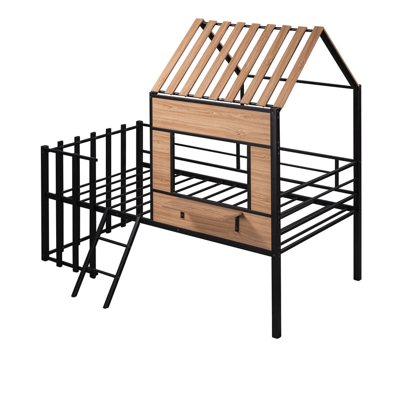 Loft Bed With Roof, Window, Guardrail, Ladder - R&R Furniture Gallery (Fountain Valley, CA)