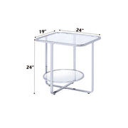 Hollo - End Table - Glass & Chrome - R&R Furniture Gallery (Fountain Valley, CA)