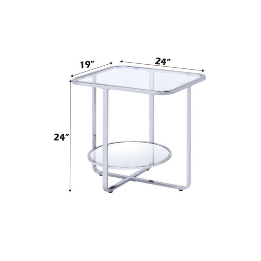 Hollo - End Table - Glass & Chrome - R&R Furniture Gallery (Fountain Valley, CA)