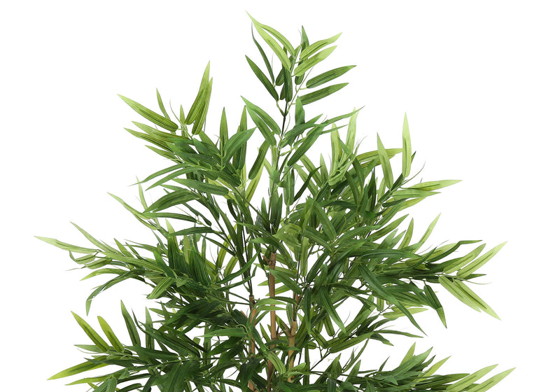 50" Tall, Artificial Plant, Bamboo Tree, Indoor, Faux, Fake, Floor, Greenery, Potted, Decorative - Green / Black - R&R Furniture Gallery (Fountain Valley, CA)