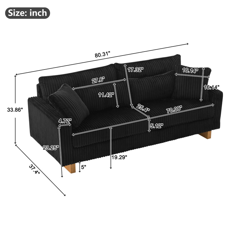 Modern Loveseat Sofa With 4 Pillows - R&R Furniture Gallery (Fountain Valley, CA)