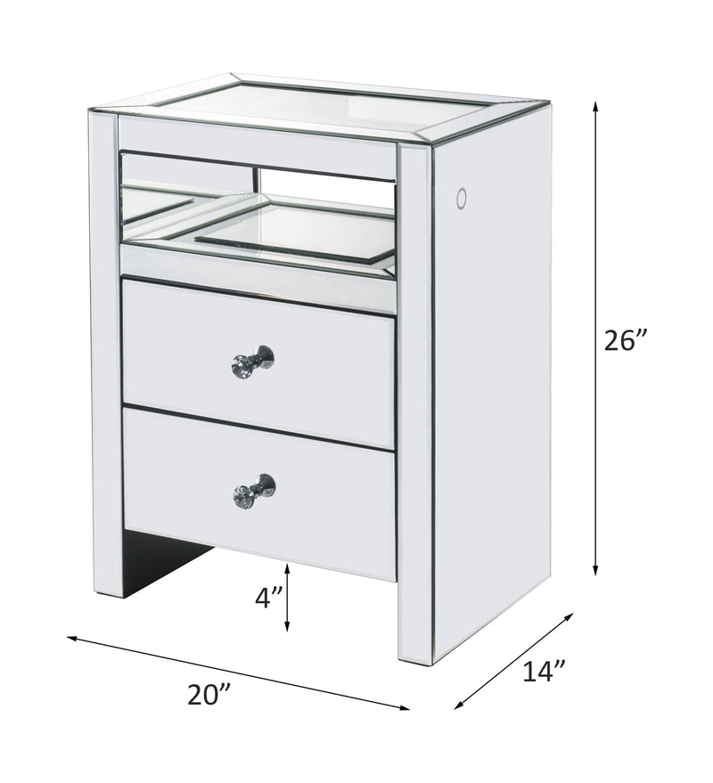 Dominic - Accent Table With LED - Mirrored - R&R Furniture Gallery (Fountain Valley, CA)