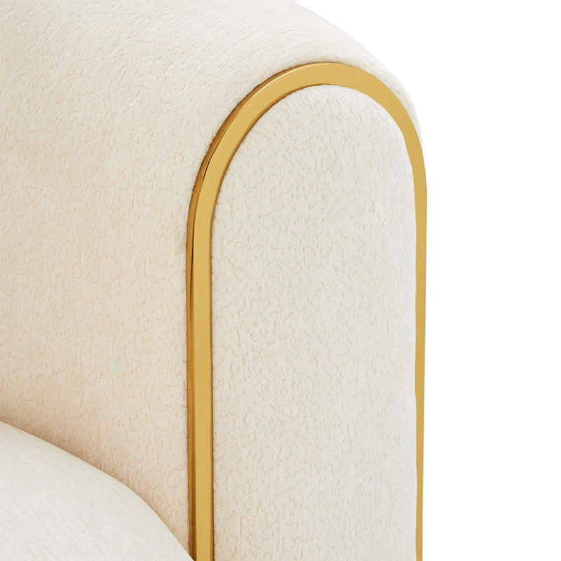 Sassani - Loveseat - Crepe / Gold - R&R Furniture Gallery (Fountain Valley, CA)