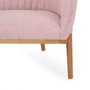 Noble House mid-century modern loveseat with channel-stitched backrest and sleek design, perfect for contemporary living rooms.