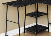 Computer Desk, Home Office, Corner, Storage Shelves, L Shape, Work, Laptop, Marble Look Laminate, Contemporary, Modern - R&R Furniture Gallery (Fountain Valley, CA)