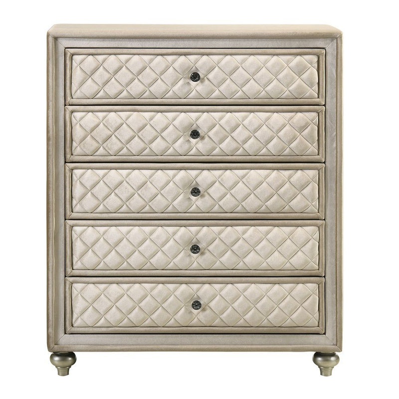 Lucienne - Chest - Beige Velvet - R&R Furniture Gallery (Fountain Valley, CA)