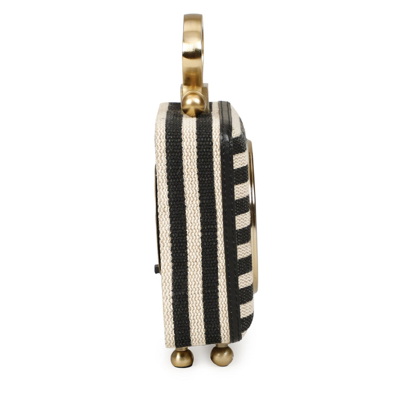 Mona - Striped Contract-Grade Standing Accent Clock - Black - R&R Furniture Gallery (Fountain Valley, CA)