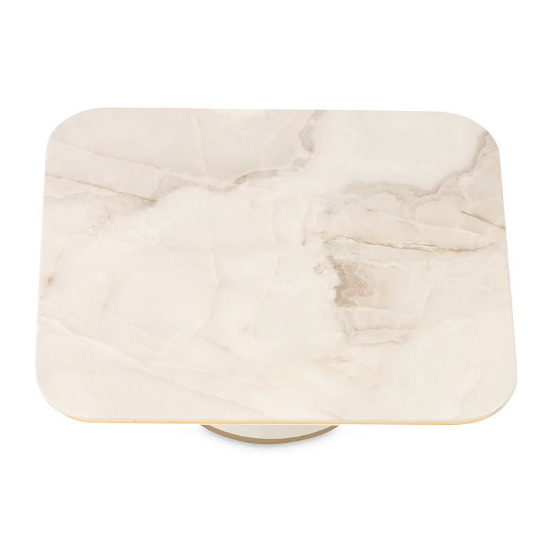 Michael Amini Gineverra rectangular cocktail table with sleek design and glass top, perfect for modern living spaces.