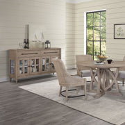 Power Ready - Buffet With Glass Cabinet Doors - Sand - R&R Furniture Gallery (Fountain Valley, CA)