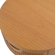 Cabana - Round Cane Storage Side Table - Natural Brown Oak - R&R Furniture Gallery (Fountain Valley, CA)