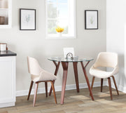 Lumi Source Fabrico mid-century modern dining chair set of 2 with sleek wooden legs and upholstered seats, stylish for dining room decor