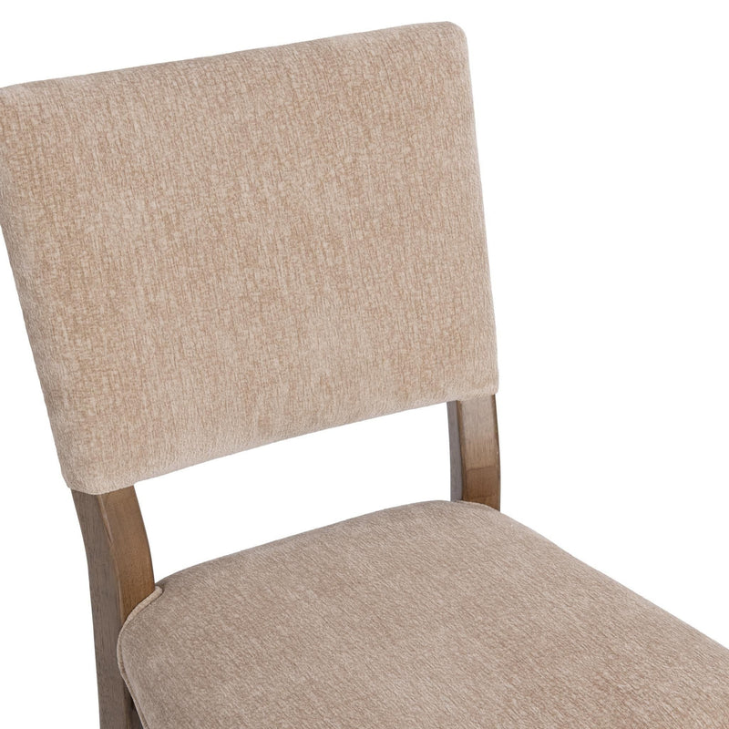 Pair of Classic Home Arima dining chairs set, featuring modern design with wooden legs and upholstered seats for kitchen or dining room