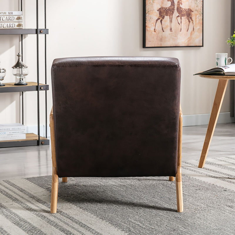 Open Framed Armchair With Cushioning Brown - Dark Brown - R&R Furniture Gallery (Fountain Valley, CA)