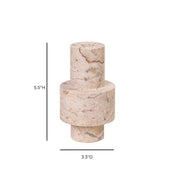 Natural Turned Candle Holder - Travertine - R&R Furniture Gallery (Fountain Valley, CA)