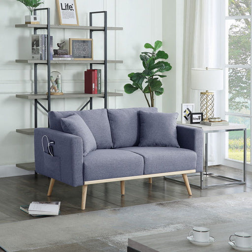 Easton - Fabric Loveseat With USB Charging Ports Pockets And Pillows - R&R Furniture Gallery (Fountain Valley, CA)