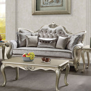 Libertee - Sofa With 5 Pillows - Beige Fabric & Champagne - R&R Furniture Gallery (Fountain Valley, CA)