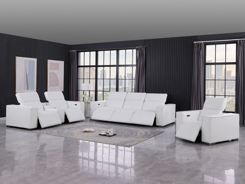 1208 - Modular Leather Set With 6 Power Recliners & Power Headrests